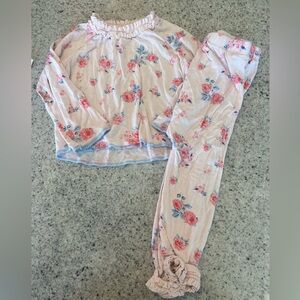Bamboo outfit Mud Pie baby girl floral pink 9-12 months